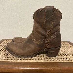 Rustic Brown Heeled Boots